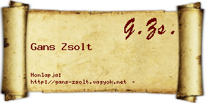 Gans Zsolt névjegykártya